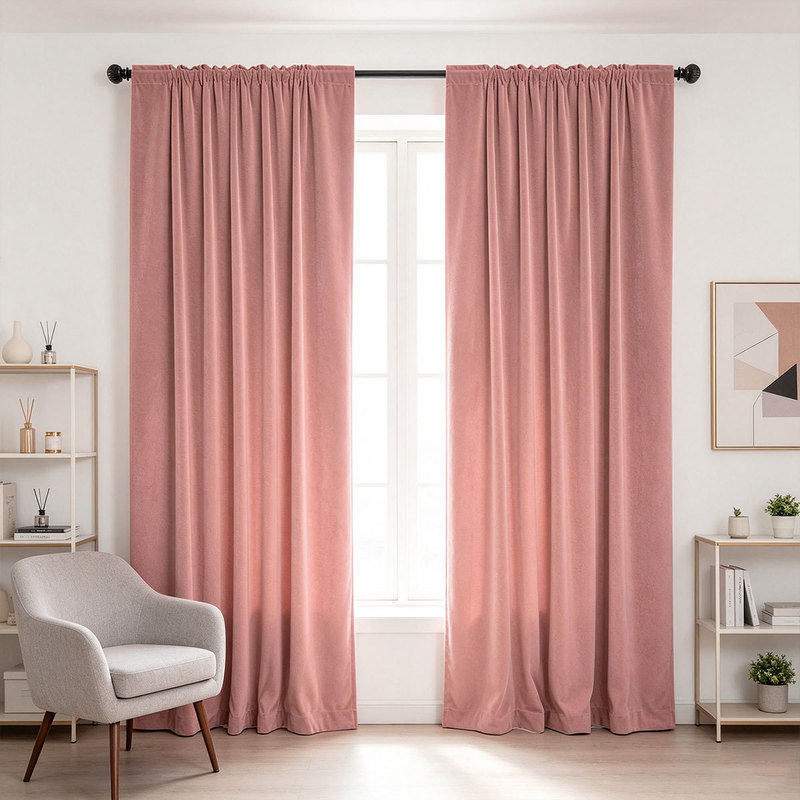 Curtain Rods - 2 stuks effen fluwelen gordijnen met