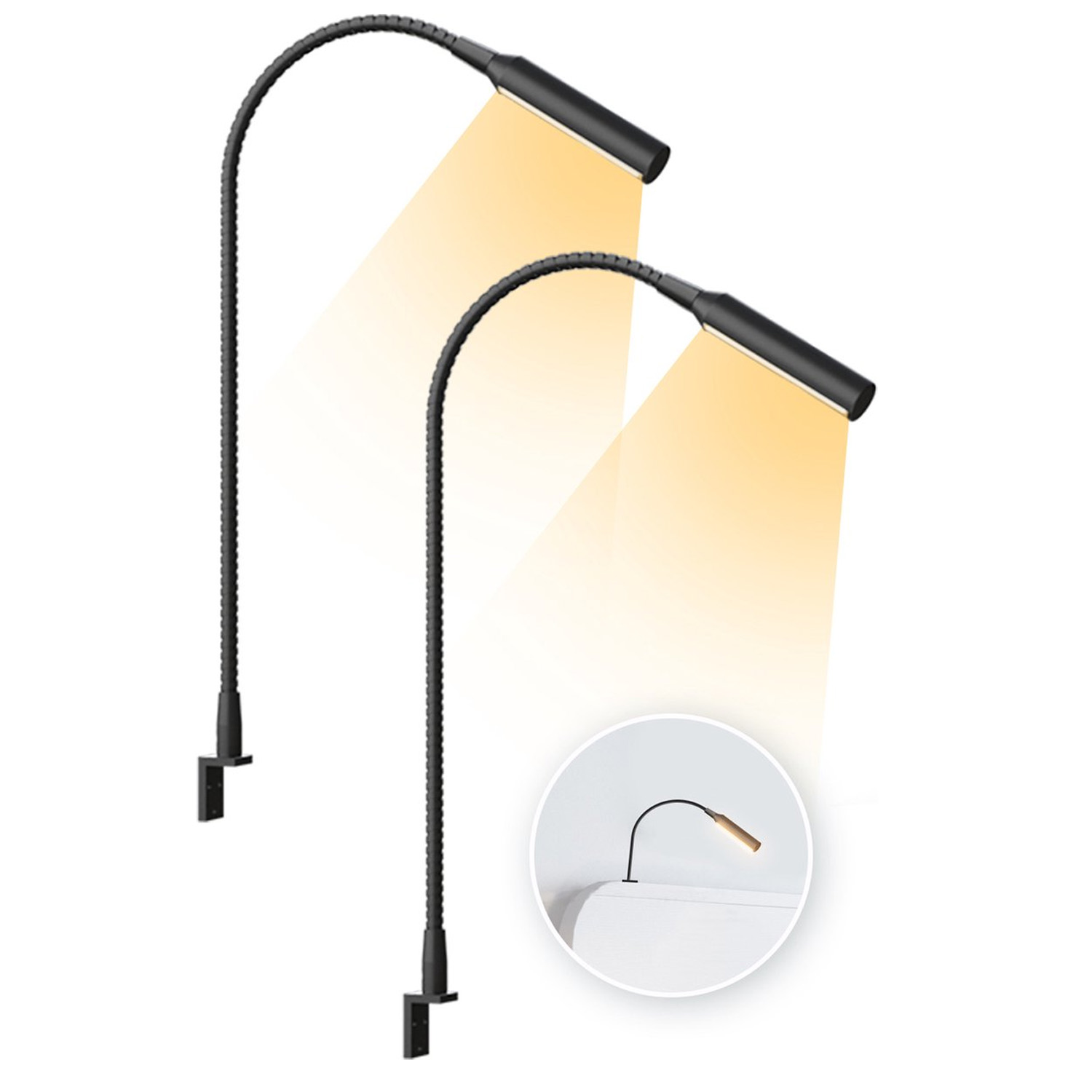 Light Switch - 2 stuks LED-leeslamp met dimfunctie, LED-verlichting