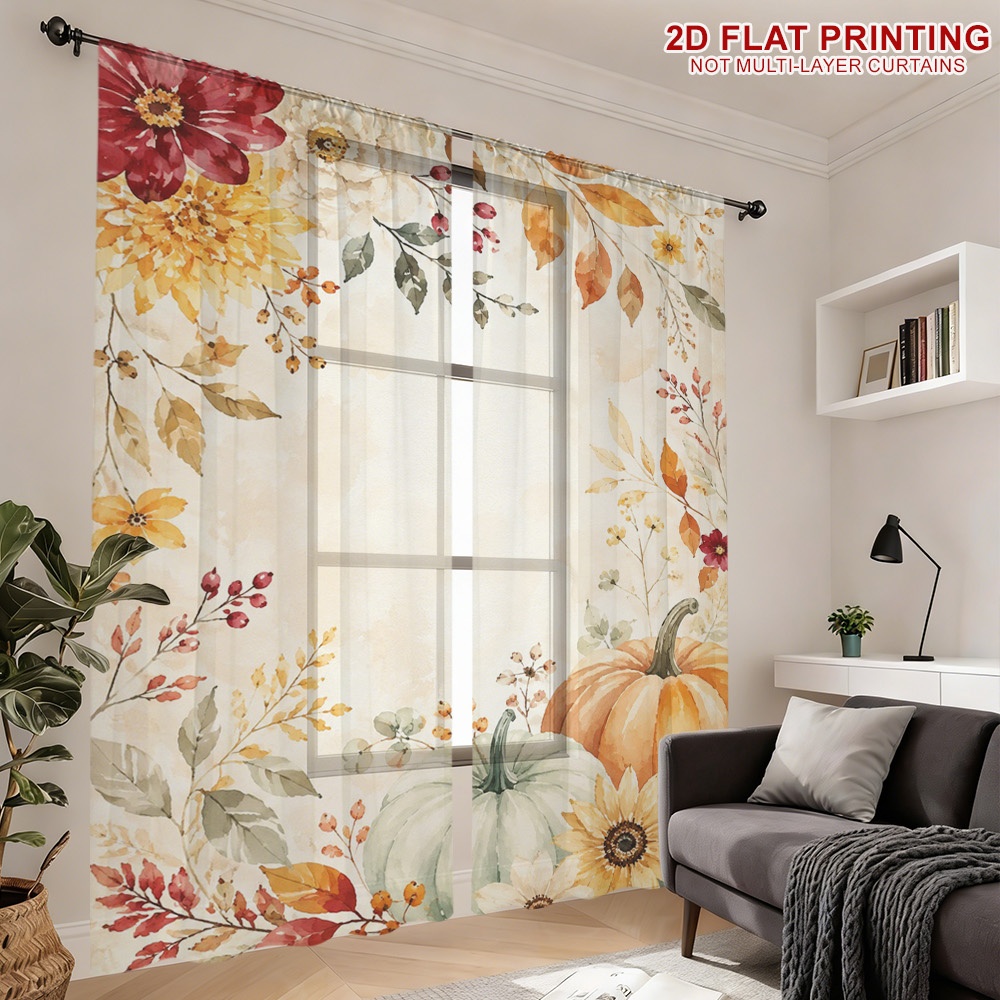 2 stuks Thanksgiving herfst tr - Curtain Rods recensie en prijs