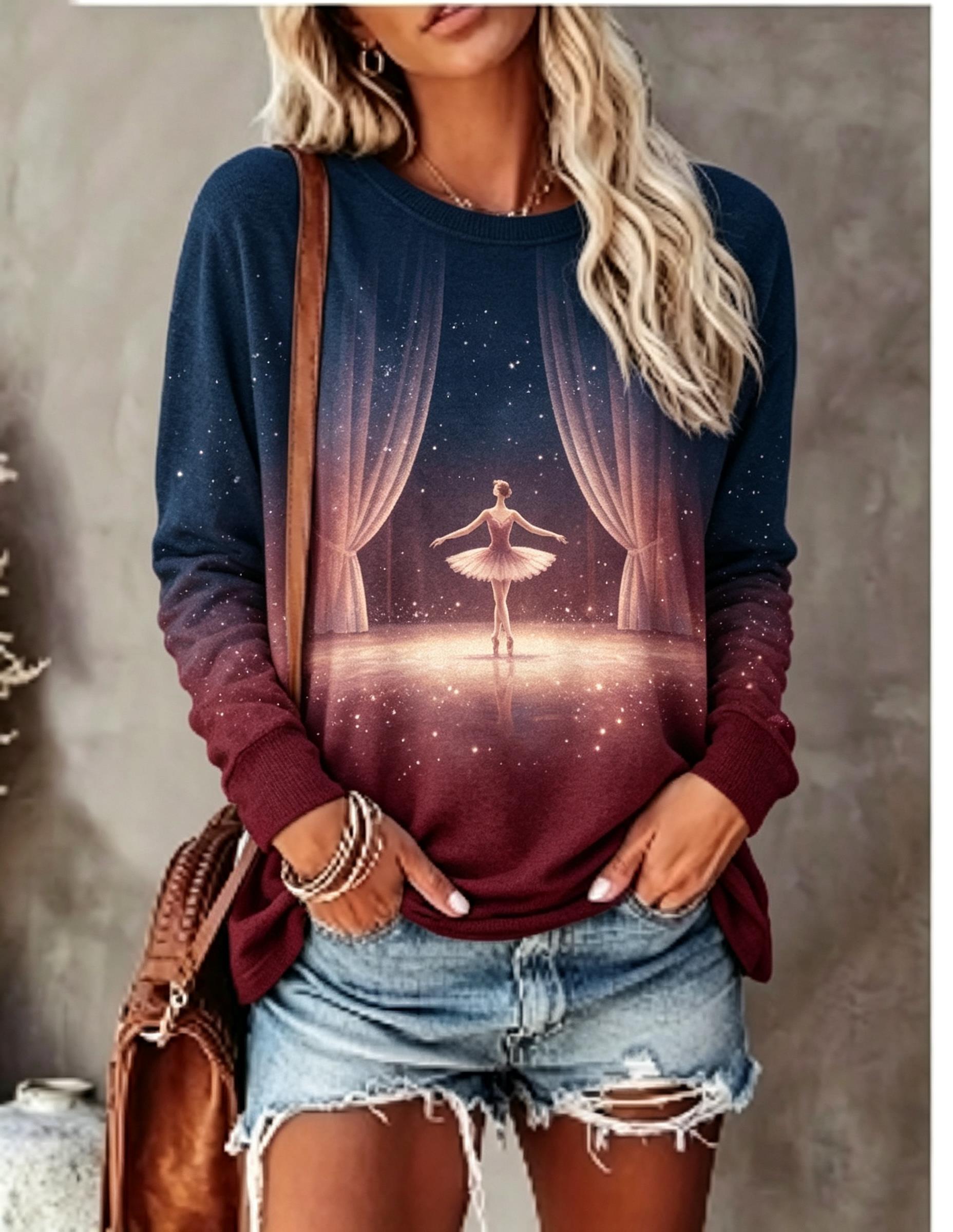 Dames T-shirt met lange mouwen - Wallpaper recensie en prijs