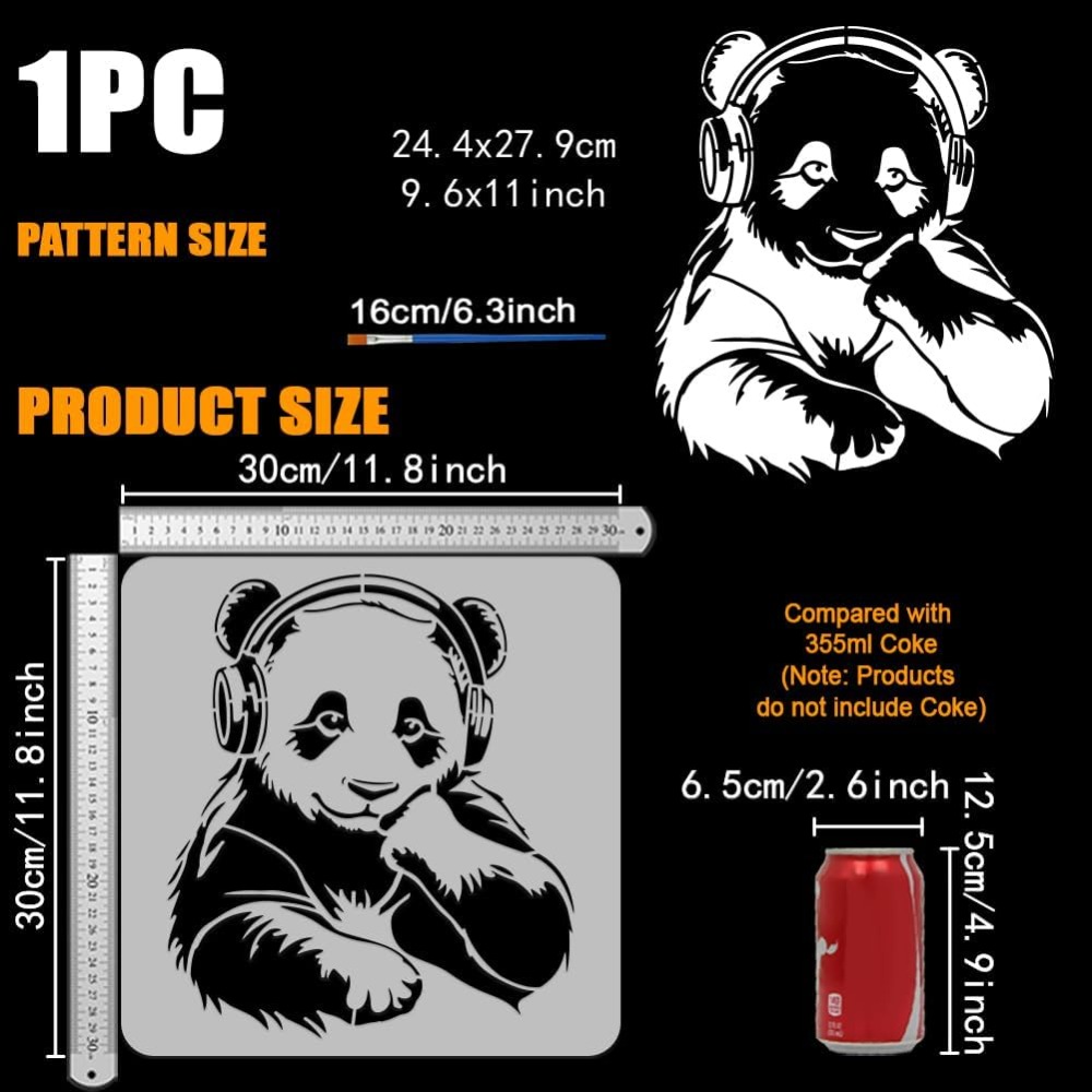 Panda stencil met een penseel  - Paint Brush recensie en prijs